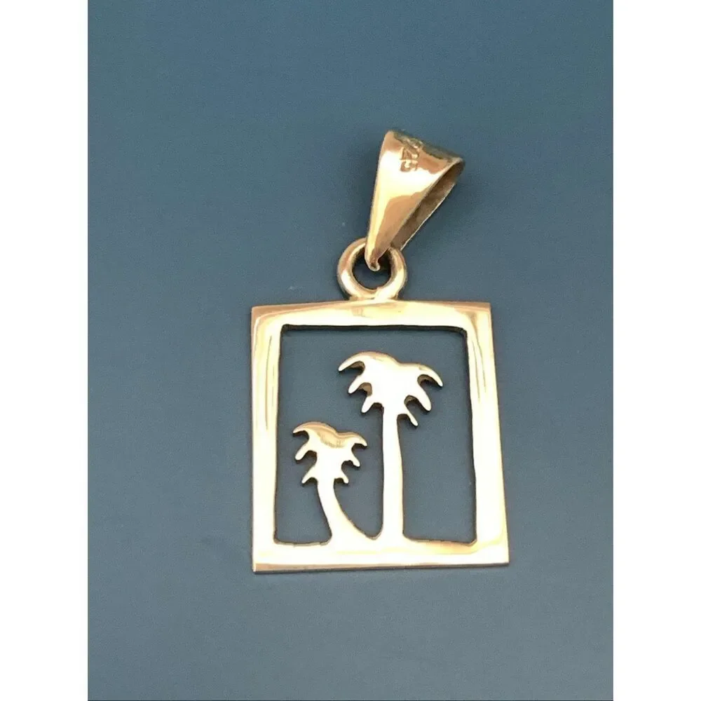 .925 Palm Trees Sterling Silver Pendant #florida #palm trees #beach #coastal